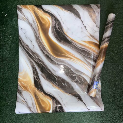 Ce papier peint (ou revêtement adhésif) présente un motif marbré abstrait et extrêmement luxueux avec un mouvement de vagues.
autocollant 10m*0.60cm