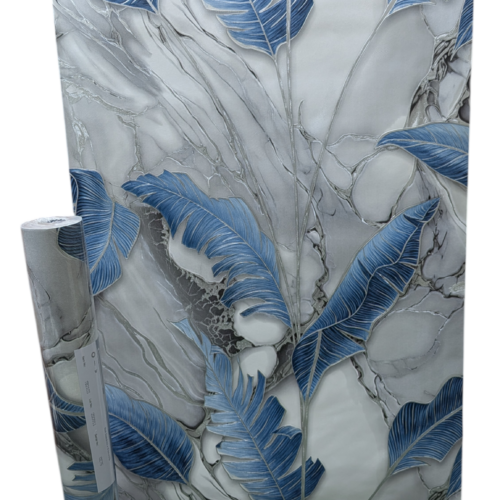Papier Peint Signature : Marbre Givré & Bleu Royal 9.5*0.53